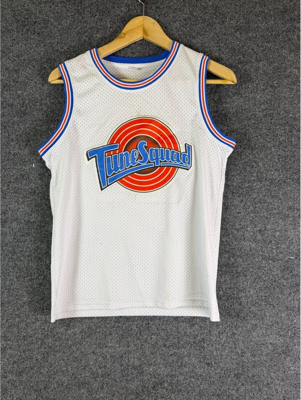 Space Jam Tune Squad Jordan 23 Basketball Jersey Kids Large White Mesh Movie